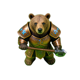 Bear Warrior (HD-2D) - 256x256 pixel art sprite