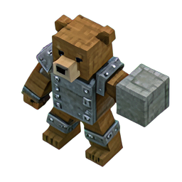 Bear Warrior (Voxel) - 256x256 pixel art sprite