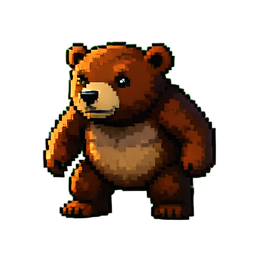 Bear Warrior - 256x256 pixel art sprite