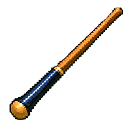 Queue de billard — sprite pixel art 256×256