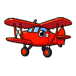 Red Baron Biplan (Art Pixelisé) — sprite pixel art 256×256