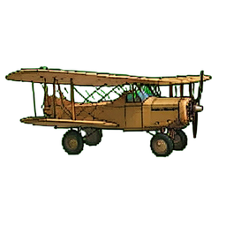 Avión Biplano Vintage — sprite pixel art 256×256