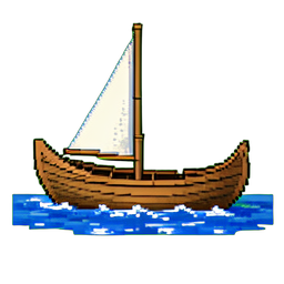 Canoa de casca de abeto (Arte Pixelizado) — sprite pixel art 256×256