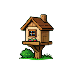 Bird Feeder House — 256×256 pixel art sprite