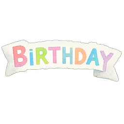 Banner de cumpleaños — sprite pixel art 256×256