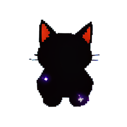 Schwarze Katze Gruselig — 256×256 Pixel-Art-Sprite