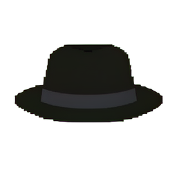 Fedora preta — sprite pixel art 256×256