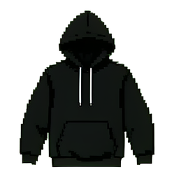 Schwarzes Hoodie — 256×256 Pixel-Art-Sprite