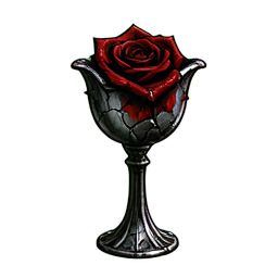 Schwarze Rose Einzelstiel — 256×256 Pixel-Art-Sprite