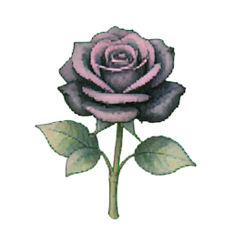 黒いバラ — 256×256 ピクセルアートスプライト