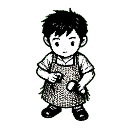Schmiedjunge (1-Bit) — 256×256 Pixel-Art-Sprite