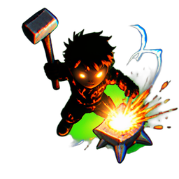 Menino ferreiro (VFX) — sprite pixel art 256×256