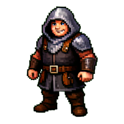 NPC Forgeron — sprite pixel art 256×256