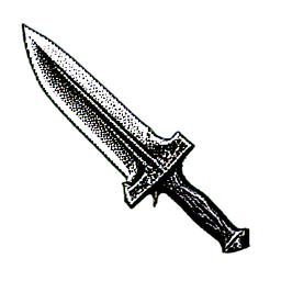 Blutritter (1-Bit) — 256×256 Pixel-Art-Sprite
