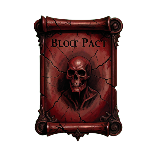 Pergaminho do pacto de sangue — sprite pixel art 512×512