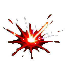 Effet de éclabous de sang — sprite pixel art 256×256