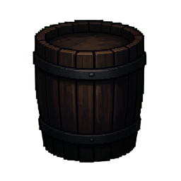 Barrel Manchado de Sangre — sprite pixel art 256×256