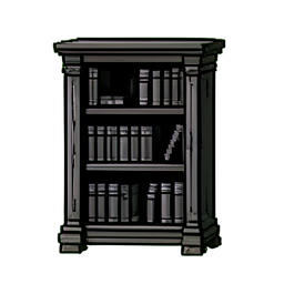 Bookshelf Manchado de Sangre — sprite pixel art 256×256