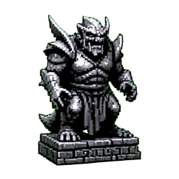 Blutgetränkte Statue — 256×256 Pixel-Art-Sprite