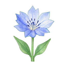 Margarida Azul — sprite pixel art 256×256