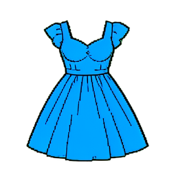 Blaues Sommerkleid — 256×256 Pixel-Art-Sprite