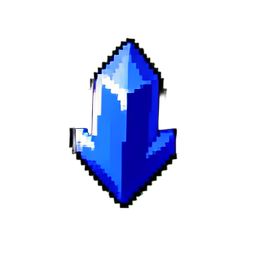 Blue Gem (16-Bit) - 256x256 pixel art sprite