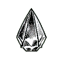 蓝色宝石 (1-Bit) — 256×256 像素游戏素材