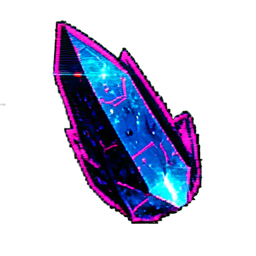 Blauer Edelstein (Cyberpunk) — 256×256 Pixel-Art-Sprite