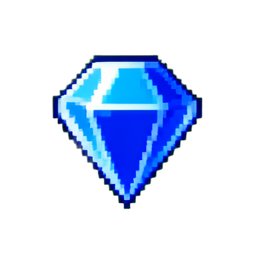 Blue Gem - 256x256 pixel art sprite