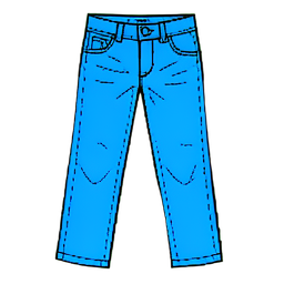 Calças azuis — sprite pixel art 256×256
