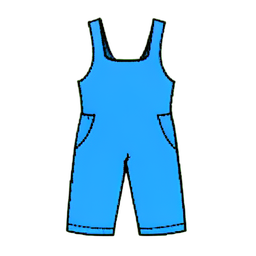 Blaues Jumpsuit — 256×256 Pixel-Art-Sprite