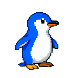 Blue Penguin Slider — 256×256 pixel art sprite