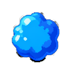 Blue Slime (16-Bit) - 256x256 pixel art sprite