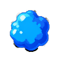 Slime bleu (16-bit) — sprite pixel art 256×256