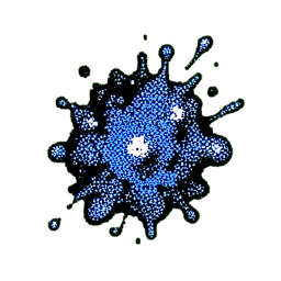 Blue Slime (1-Bit) - 256x256 pixel art sprite