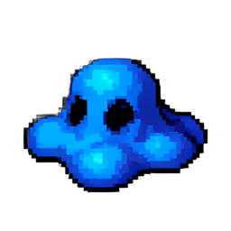 Blue Slime - 256x256 pixel art sprite