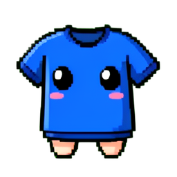 Camiseta azul — sprite pixel art 256×256