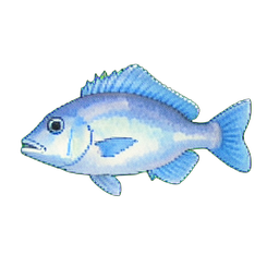 蓝摸鱼 — 256×256 像素游戏素材