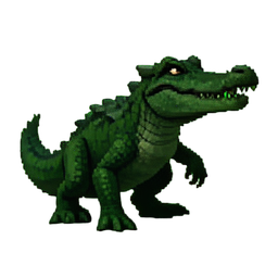 Sumpf-Krokodilkönig — 256×256 Pixel-Art-Sprite