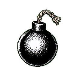 Bomb (1-Bit) - 256x256 pixel art sprite