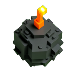 Bomb (Voxel) - 256x256 pixel art sprite