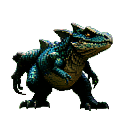 Bone Basilisk Lizard — 256×256 Pixel-Art-Sprite