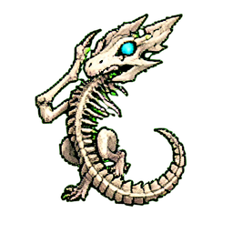 Bone Dragon (16-Bit) - 256x256 pixel art sprite
