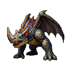 Bone Dragon Hatchling — 256×256 Pixel-Art-Sprite