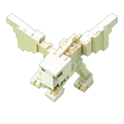 Bone Dragon (Voxel) - 256x256 pixel art sprite