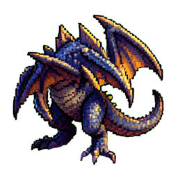 Bone Dragon - 256x256 pixel art sprite