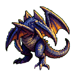 뼈 용 — 256×256 픽셀 아트 스프라이트