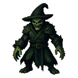 Mago de osso lançador — sprite pixel art 256×256