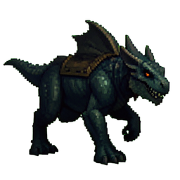 Bone Raptor Mount — 256×256 pixel art sprite