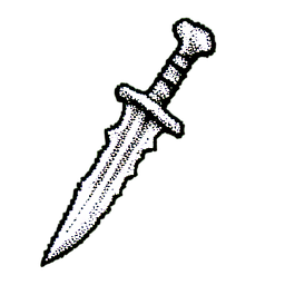 Bone Sword (1-Bit) - 256x256 pixel art sprite
